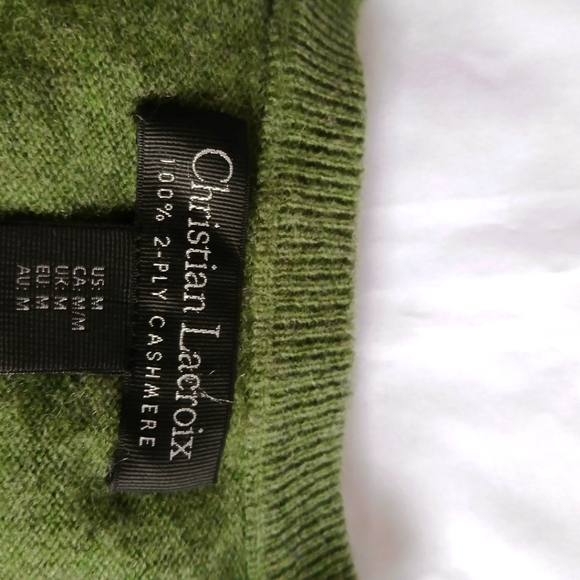 Christian Lacroix 100% 2 Ply Cashmere V Neck Sweater M - Picture 4 of 4
